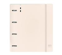 Safta Carpeta equipada PP Foam, 4 anillas de 35 mm, DIN A4, incluye 100 hojas — rosa claro