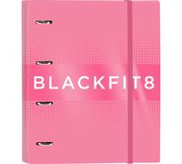 SAFTA CARPETA 4 ANILLAS 35MM CON RECAMBIO BLACKFIT8 "GLOW UP" - Carpeta Anillas Licencia Oficial - Diseño Exclusivo - Ideal para Uso Diario - Material Duradero - Compatible con Hojas A4