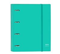 Safta - Carpeta 4 Anillas de 35 cm con 100 Hojas A4, Ideal para Niños de Diferentes Edades, Cómoda y Versátil, Calidad y Resistencia, 27x3.5x32 cm, Color Turquesa