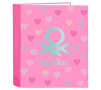 SAFTA CARPETA CARTON FOLIO 4ANILLAS LOMO ANCHO BENETTON HEART BENETTON HEART 6x27x33 Cms.