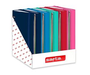 Safta Carpeta de 4 anillas DIN A4 con tapa forrada y 100 hojas cuadriculadas