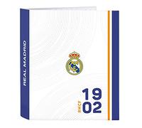 safta Carpeta F. 4 Anillas Lomo Ancho Real Madrid 1ª Equip. 21/22, Multicolor (512154657)