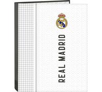 Safta - Carpeta Folio 4 Anillas Real Madrid 24/25 - Licencia Oficial, Material Duradero, para Hojas A4
