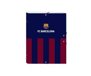 SAFTA | Carpeta Folio Clasificadora FC Barcelona, Archivador Escolar con Clasificador Interior y Cierre con Gomas Elásticas, Tapas Duras Forradas, Medidas 26x4x33,5 cm
