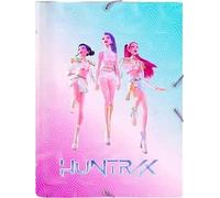 Safta - Carpeta Folio Clasificadora K-Pop Demon Hunters Stationery, Tapas Duras Forradas, Cierre con Gomas Elásticas, Clasificador Interior, Carpeta Escolar Vuelta al Cole, Medidas 26x4x33,5 cm