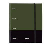Safta Carpeta 4 Anillas DARK FOREST 35 cm – 100 hojas A4 – Verde Caqui/Negro