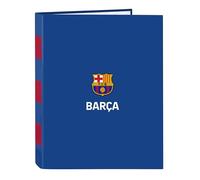 Safta F.C. BARCELONA 2ª EQUIPACIÓN - Carpeta con Folios 4 Anillas, Ideal para Niños de Diferentes Edades, Cómoda y Versátil, Calidad y Resistencia, 26.5x33 cm, Color Azul y Granate