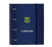 Safta Carpeta Equipada F.C. BARCELONA Navy Blue – DIN A4, 4 anillas 30 mm