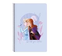 Safta – Cuaderno espiral FROZEN Believe Folio 80 hojas Tapa dura Cuadros 4 mm