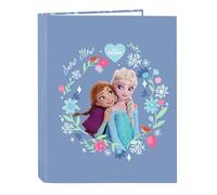 Safta Carpeta con folios FROZEN 4 anillas – ideal para niños, cómoda y resistente – 26.5x33 cm