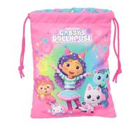 Safta GABBY'S DOLLHOUSE CONFETTI - Saquito Merienda Lunch Bag, Portatodo, Calidad y Máxima Resistencia, Porta Comida, Recreo, 20x25 cm