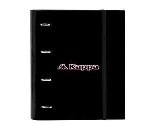 Safta KAPPA SILVER PINK - Carpeta 4 Anillas de 35 cm con 100 Hojas A4, Ideal para Niños de Diferentes Edades, Cómoda y Versátil, Calidad y Resistencia, 27x3.5x32 cm, Color Gris Melange