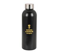 Safta Botella termo KINGS LEAGUE – Acero inoxidable, doble aislamiento 6h/12h, 500 ml negra