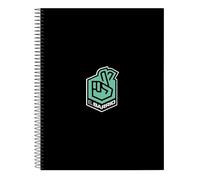 Safta KINGS LEAGUE EL BARRIO - Cuaderno 120 Hojas, Tapas Duras, Ideal para Niños de Diferentes Edades, Cómodo y Versátil, Calidad y Resistencia, 21.5x31 cm, Color Negro