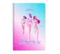 Safta | Libreta Folio K-Pop Demon Hunters Stationery, 80 Hojas Cuadrícula 4x4 mm con Margen, Tapas Duras Extraduras Glasofonadas, Espiral Metálica 62 Agujeros, Papel 80 g/m², Medidas 21,5x1x31 cm