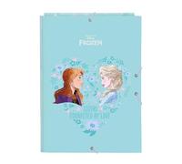 Safta-M068 Frozen II Hello Spring-Carpeta Folio con 3 Solapas, Ideal para Niños de Diferentes Edades, Cómoda y Versátil, Calidad y Resistencia, 26x36.5 cm, Color Azul Claro, Estándar (512373068)