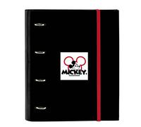 Safta MICKEY MOUSE MICKEY MOOD - Carpeta 4 Anillas de 35 cm con 100 Hojas A4, Ideal para Jóvenes y Adultos, Cómoda y Versátil, Calidad y Resistencia, 27x3.5x32 cm