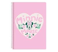 Safta Cuaderno espiral Minnie Mouse Minty 4º, 80 hojas, tapa dura, cuadros 4 mm, 15,5x22 cm
