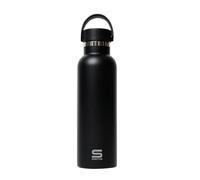 Safta NEGRO - Botella Termo, Botella de Agua, Acero Inoxidable, Doble Aislamiento, Exteríor de Goma, 12h de Bebida Caliente y 24h de Bebida Fría, 7.3x25 cm, 600 ml