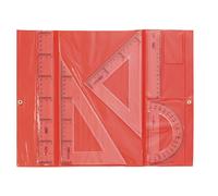 Safta pack de 5 reglas de dibujo - estuche plastico con broche - 10 unidades - 32x17.5cm - color rojo y azul (10 uds)
