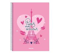 Safta PARIS - Cuaderno 120 Hojas, Tapas Duras, Ideal para Niños de Diferentes Edades, Cómodo y Versátil, Calidad y Resistencia, 21.5x31 cm, Color Azul Marino/Rosa