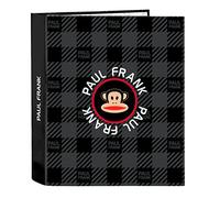 Safta Carpeta archivador PAUL FRANK Campers – Folio 4 anillas 40 mm, 27x6x33 cm, negro