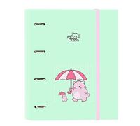 Safta PEMBE THE PINK CAT - Carpeta 4 Anillas de 35 cm con 100 Hojas A4, Ideal para Niños de Diferentes Edades, Cómoda y Versátil, Calidad y Resistencia, 27x3.5x32 cm