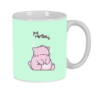 Safta - Taza grande de cerámica Pembe The Pink Cat 350 ml resistente, ligera y duradera - Multicolor