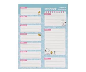 SAFTA | Planificador Semanal Snoopy Weekly Planner, 50 Páginas Semana Vista, Papel 100 g/m², Bloc Organizador para Agenda Escolar y Oficina, Secciones To Do, Notes y Goals, Medidas 19x25,5 cm