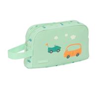 Safta Porta Desayunos Termo PREESCOLAR COCHES - Tejido reciclable, 21.5x6.5x12 cm, Verde agua