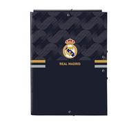 Safta REAL MADRID 2ª EQUIPACIÓN 23/24 - Carpeta Folio con 3 Solapas, Ideal para Niños de Diferentes Edades, Cómoda y Versátil, Calidad y Resistencia, 26x36.5 cm, Color Azul Marino