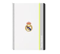 Safta Cuaderno Libreta Folio REAL MADRID EQUIPACIÓN 25/26 - 80 h., tapas duras, 21,5x31 cm, 1 diseño