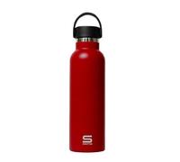 Safta ROJO - Botella Termo, Botella de Agua, Acero Inoxidable, Doble Aislamiento, Exteríor de Goma, 12h de Bebida Caliente y 24h de Bebida Fría, 7.3x25 cm, 600 ml