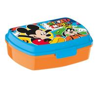 Safta | Sandwichera Rectangular Disney Mickey Mouse, Portameriendas Infantil para Vuelta al Cole, Caja Almuerzo con Cierre a Presión, Tapa Azul y Base Naranja, Medidas 17x13,3x5,6 cm