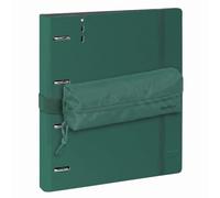 SAFTA | Set Archivador 4 Anillas 35 mm A4 PP Foam con Recambio 100 Hojas 90g y 5 Separadores + Estuche Escolar Portatodo con Goma Elástica a Juego, Carpesano Carpeta Anillas A4, Verde Oscuro