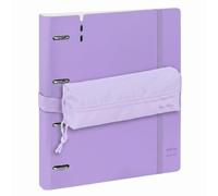 SAFTA | Set Archivador 4 Anillas 35 mm A4 PP Foam con Recambio 100 Hojas 90g y 5 Separadores + Estuche Escolar Portatodo con Goma Elástica a Juego, Carpesano Carpeta Anillas A4, Morado Claro