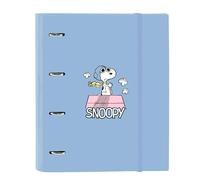 Safta Carpeta con Recambio Snoopy A4, cuadrícula 5mm, goma y separadores, 4 anillas 35mm