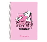 Safta Cuaderno SNOOPY Cuarto 80 hojas Tapas duras 15,5x22 cm