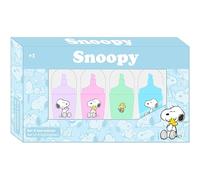 Safta SNOOPY - Set de 4 Rotuladores Fluorescentes, Regalo, Metálico, Plumier, Niño, 13.2x1.6x7.6 cm