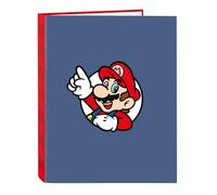Safta Carpeta 4 Anillas Super Mario – cómoda y resistente, ideal para niños – 26.5x33 cm