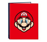 Safta SUPER MARIO MAMMA MIA - Carpeta con Folios 4 Anillas, Ideal para Niños de Diferentes Edades, Cómoda y Versátil, Calidad y Resistencia, 26.5x33 cm
