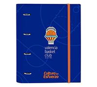 Safta Carpeta Valencia Basket 4 anillas de 30 mm Azul/Naranja 320x140x440 mm