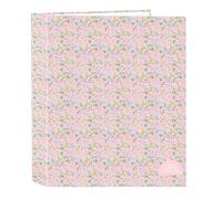 Safta Carpeta archivador VMB Pink Flowers – Folio, 4 anillas, lomo 40 mm