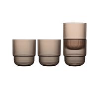 Sagaform Vaso de agua Billi 40 cl. pack de 4 Marrón