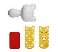 SagaSave Juego de moldes para bolas de arroz, molde para bolas de arroz con diseño de gato, Kit para hacer Sushi DIY, herramientas de moldes de cocina