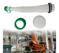 SageFurned Juego de tubo de salida de repuesto para bidón de combustible, boquilla de plástico con tapa de válvula, tapón y junta para cortacésped, cortacésped, herramientas de jardín
