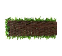 SageFurned Panel de valla de hiedra artificial expandible con flores blancas, seto de jardín elástico, privacidad, decoración al aire libre, 20-200 cm