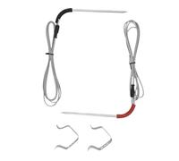 SageFurned Sonda de temperatura de carne de doble aguja compatible con parrillas de gas y ahumado, para termómetro de barbacoa de acero inoxidable para reemplazo con cocción precisa de 3,5 mm