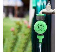 SageFurned Temporizador mecánico de riego de jardín, controlador de riego automático con 2 horas ajustable para esfera, conector de grifo de manguera ABS para exteriores, cuidado de plantas de césped