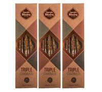 Sagrada Madre - Pack de 3: Incienso Triple Combinado (8+8+8 Varillas Triples Premium) | Sahumerio Artesanal Hecho a Mano con Mirra, Copal, Yagra, Ruda, Champa, Sándalo, Romero y Palo Santo.